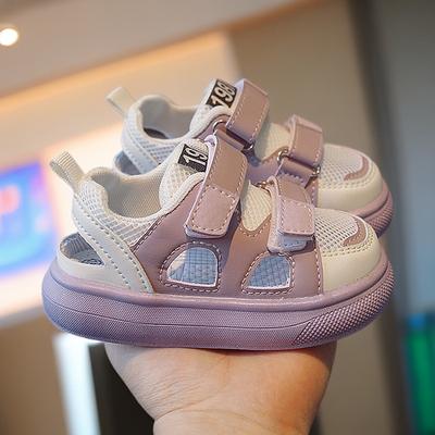 Zomer halfsandalen voor kinderen, antislip zachtzoolige peuterschoenen, ademende mesh babyschoenen voor jongens en meisjes, frame schoenen