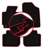 Velour Floor Mats with Red Edge For: Hyundai Elantra V Coupe, Sedan (2010-2016)