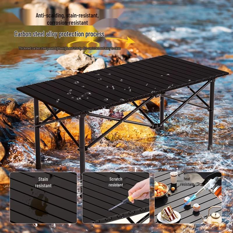 Portable Folding Roll-Up Camping Table and Chair Set - Ideal for Picnics and Barbecues