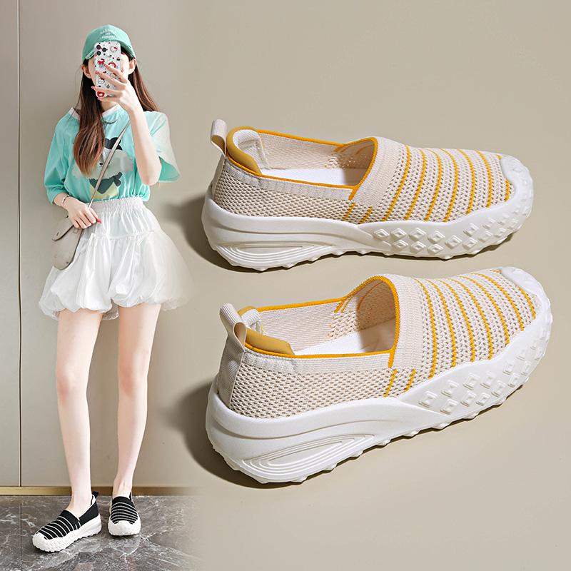 Loafer Cloth Shoes Women's Flat Loafers Women New Style Korean Black Casual Mesh Zapatillas Mujer Espadrilles Mujer Summer Soft