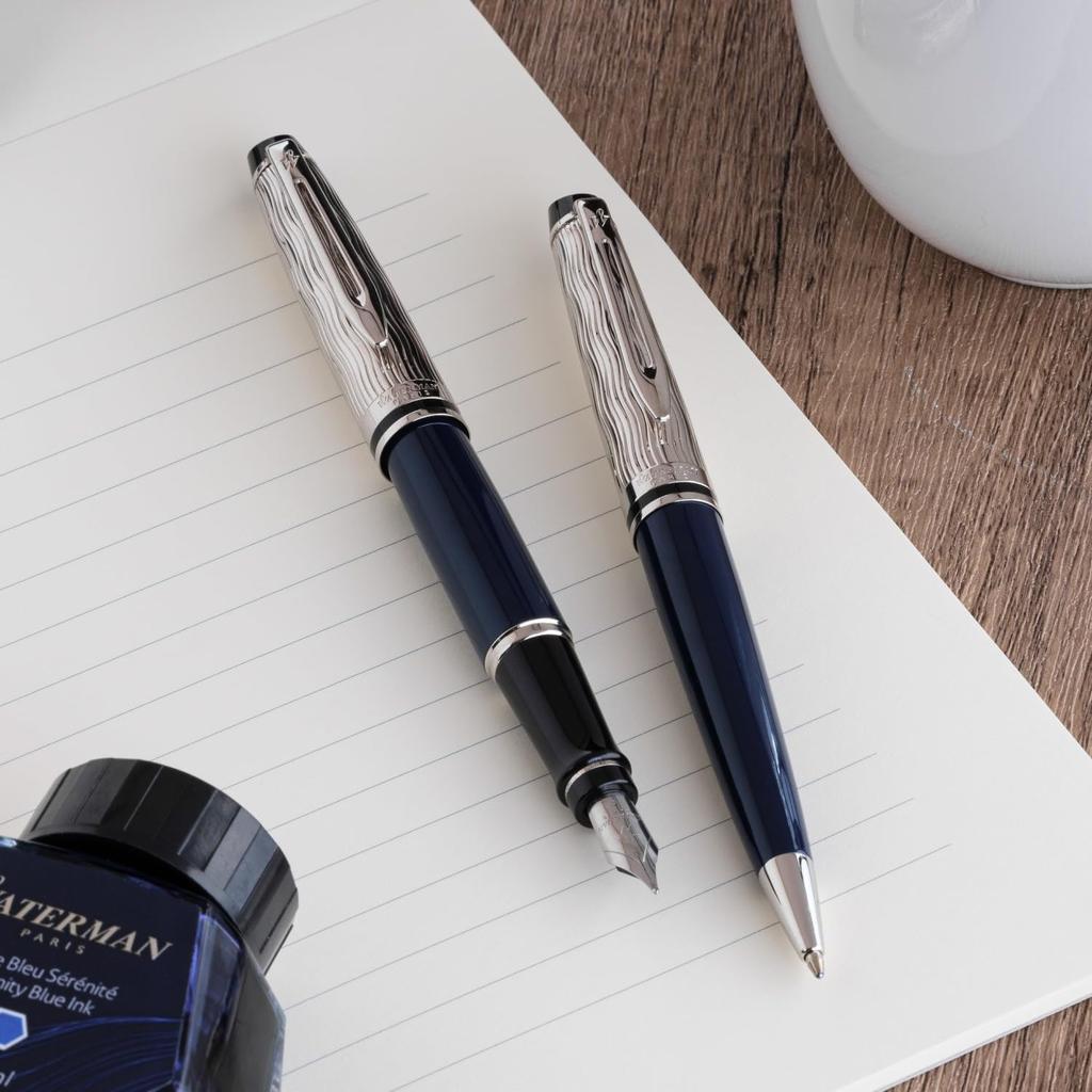 Official Waterman Expert Deluxe Special Edition Ballpoint Luxury Brand Blue CT 2166481 Pen, Gift,