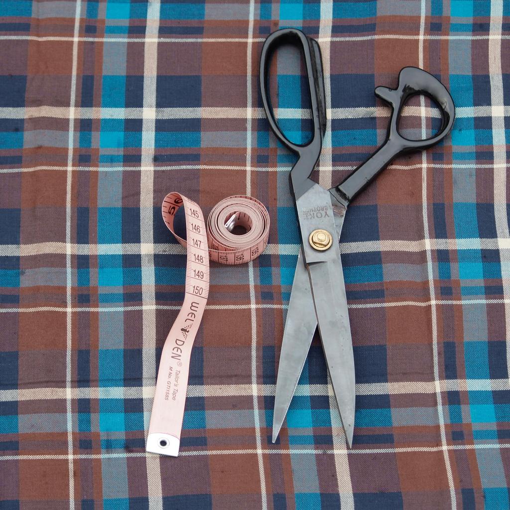 Brązowa Premium Kraciasta Tkanina Koszulowa