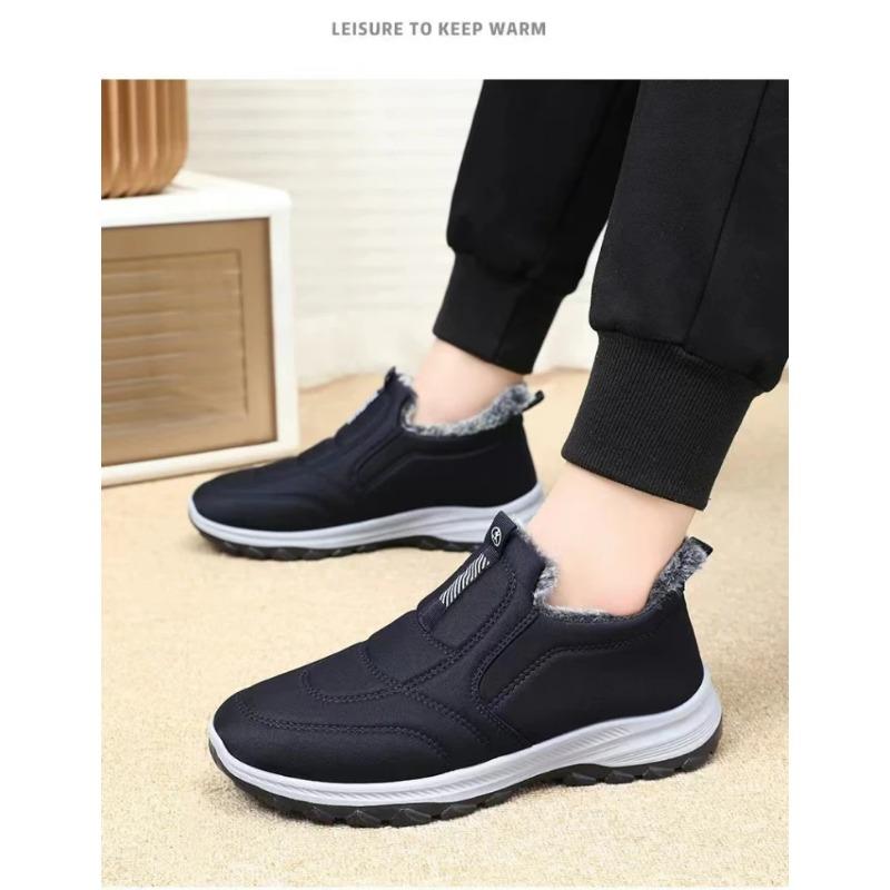 Winter Shoes Mens Snow Boots Thick Fur Non-slip Sneakers Male Cotton Ankle Boots Lightweight Outdoor Hiking Warm Walking Shoes