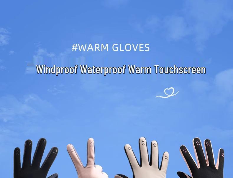 Women's Fleece Lined Waterproof Winter Cycling Gloves: Touchscreen, Non-slip, Coldproof