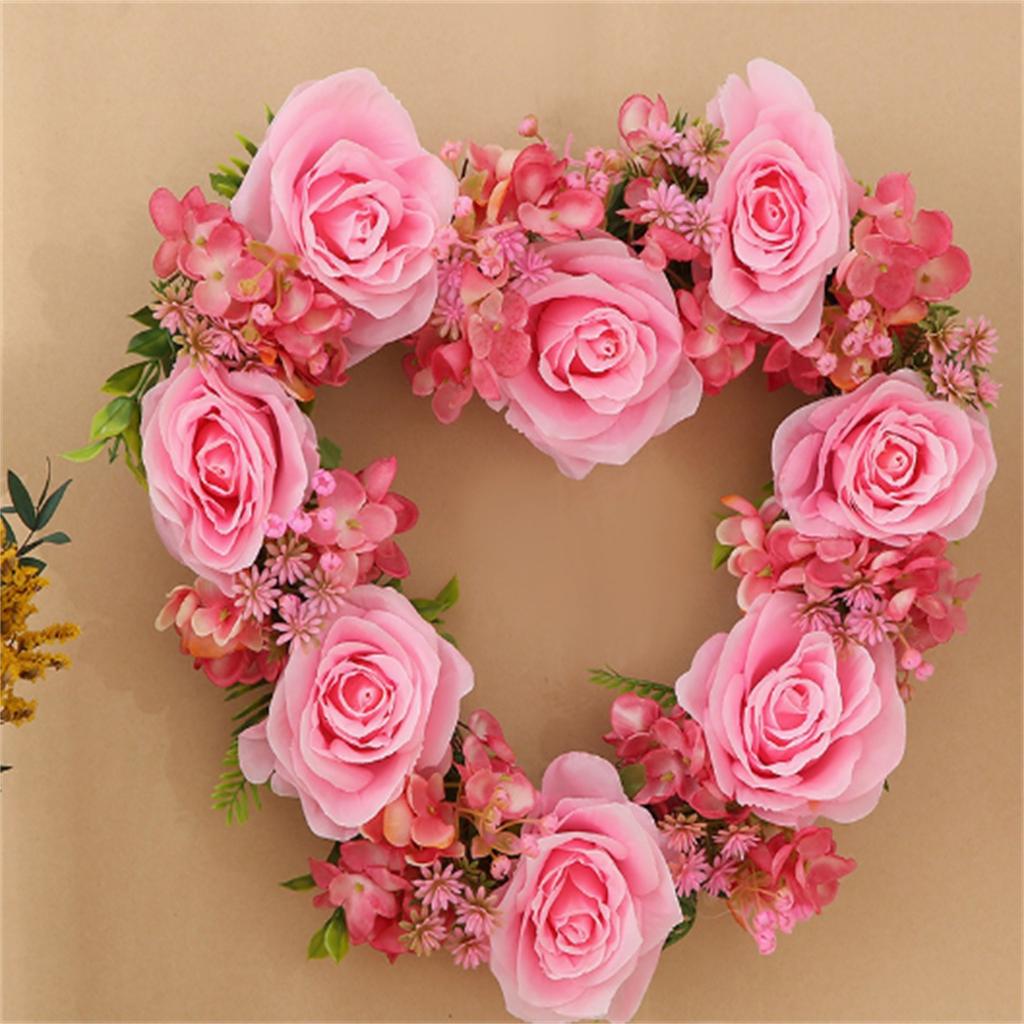 Valentine's Day Love Wreath Decoration Wedding Proposal Party Simulation  Rose Embroidered Ball Wreath Scene Decoration
