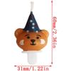 Bear Birthday Candles Cute Bear with Birthday Hat Candles Cartoon Bear Candles for Birthday Cake Decoration Wedding Bear Candles