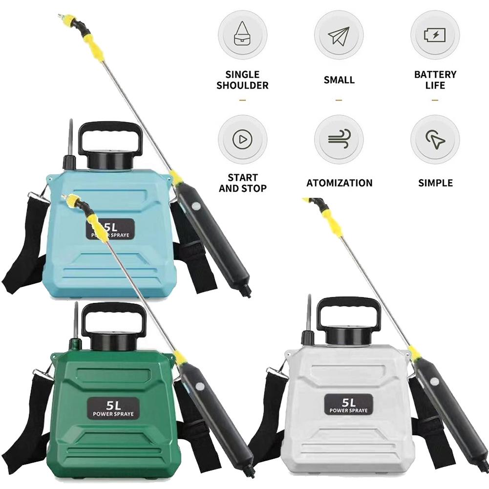5L Electric Backpack Sprayer Garden Water Sprayer Shoulder Pesticide Sprayer 1500mAh Battery Lawn Sprinkler for Planter Watering