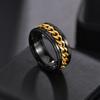 Rotera Roterande Ångest Fidget ringar Titan Rostfritt stål Kedja Spinner Finger Ring För män Blå Guld Färg Svart Punk Rock