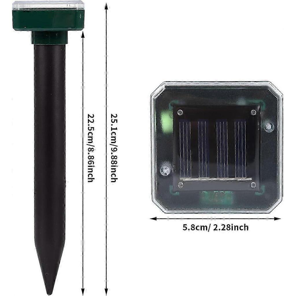 4pcs Mole Repeller Solar Mole Repellent Ultrasonic Ip66 Waterproof Solar Powered Animal Scarer Repellent Repel Mole, Gopher, Snake,rodent, Mouse, Chas