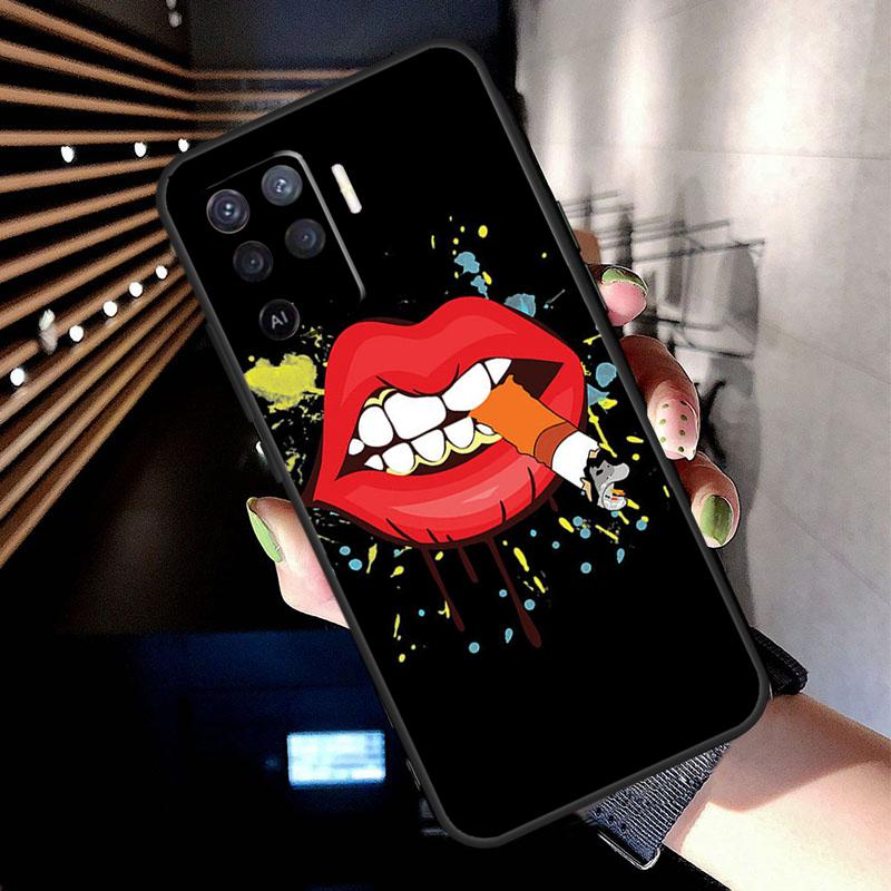 Sexy Lips KISS Case For Oppo A5 Pro A15 A17 A57 A77 A18 A38 A58 A78 A98 A94 A74 A54 A16 A76 A96 A40 A60 A80