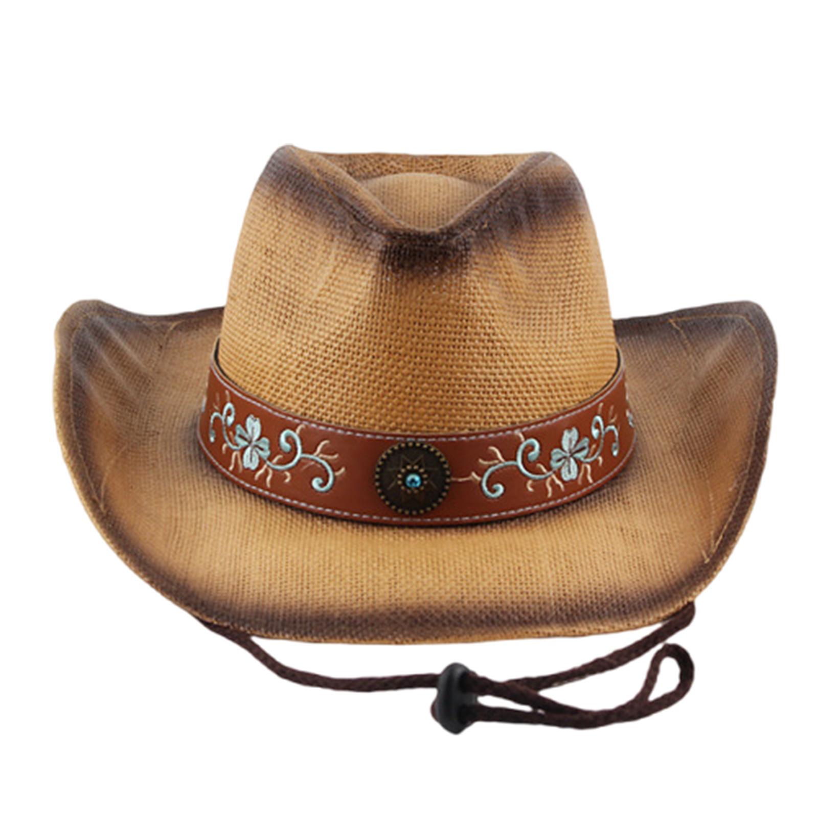 

Панама Соломенная шляпа в стиле вестерн с цветочной вышивкой для женщин и мужчин Повседневная одежда Соломенная шляпа в стиле вестерн для мужчин и женщин Одежда унисекс хаки