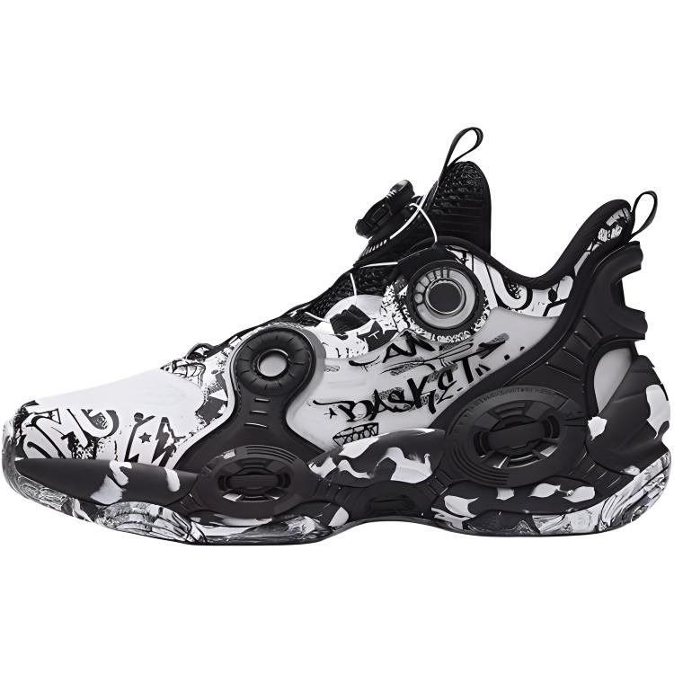 Anta Kids Synthetic Leather Comfortable Odor Resistant Shock Absorbing Wear Resistant Mid Top Basketball Shoes Kids Basketball Shoes 312321102-2