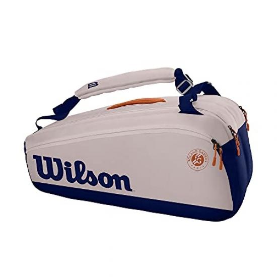 Buy Wilson Roland Garros Premium 9 Tennis Bag, Up To 9 Rackets, White