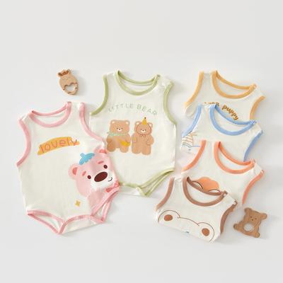 Baby Sleeveless Bodysuit, Lightweight Breathable Infant Tank Romper, Summer Triangle Onesie for Newborns