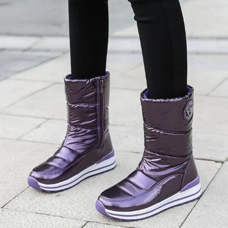2025 Luxury Waterproof Non-slip Mid-calf Boots Platform Winter Thick Plush Boot Comfortable Women Snow Boots Fashion Botas Mujer