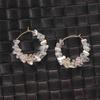 Girls Delicate Crystal Gift Round Acrylic Ear Studs Hoop Dangle Earring Jewelry Fashion Accessories
