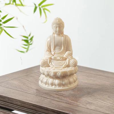 Lndia Shakyamuni Buddha Characters Statue  Resin Art Sculpture Founder of Buddhism Home Room Office Car Feng Shui Statue 4.5 In