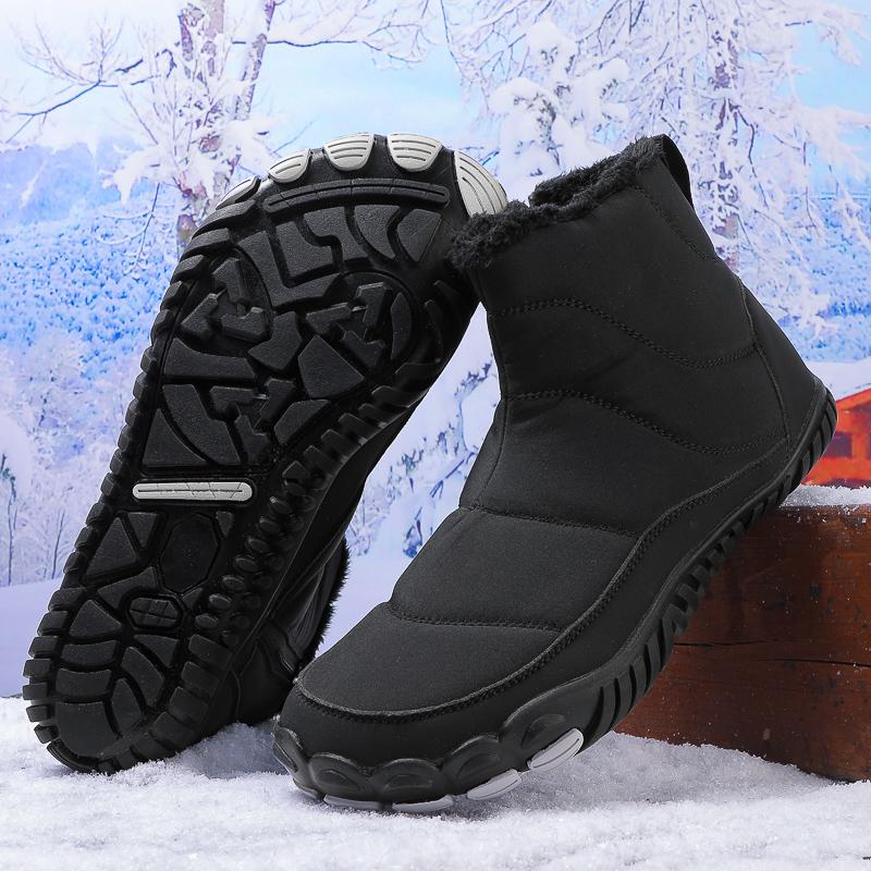 Fashion Women Boots Snow Fashion Shoes For Men Waterproof Boots Ladies Zipper Shoes Woman Flat Plush Women's Winter Shoes Botas
