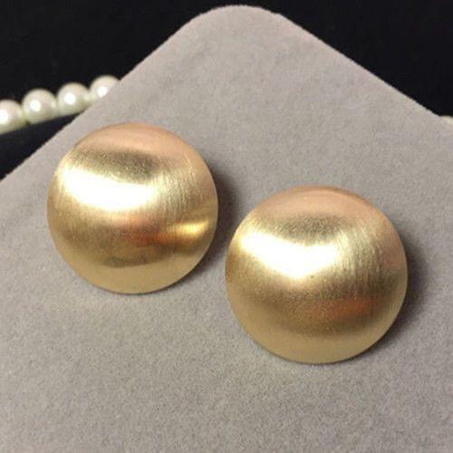 European American Retro Matte Brushed Large Round Stud Earrings Women Light Luxury Simple Ins Cold Style Versatile Ear Jewelry Gift