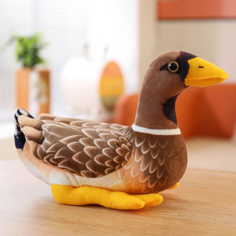 Realistic Duck Stuffed Animal Plush Toy Mother Duck Doll Soft Zoo Souvenir Gift for Kids