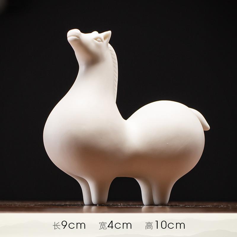 

Цяо Линь - китайская белая фарфоровая статуэтка лошади, старинное декоративное керамическое искусство, креативные украшения в стиле дзен, талисман