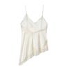 Damen Mode V-Ausschnitt Satin Spitze Camisole Verstellbare Spaghettiträger Sexy Cami Top