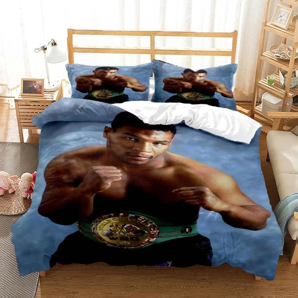 3D Print Mike Tyson Boxing Champion Bedding Set Boys Girls Twin Queen King Size Duvet Cover Pillowcase Bed Boys Adult Bedroom