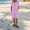 Women's Casual Pants Set Fashion Women's Shirt Soild Two Piece Set