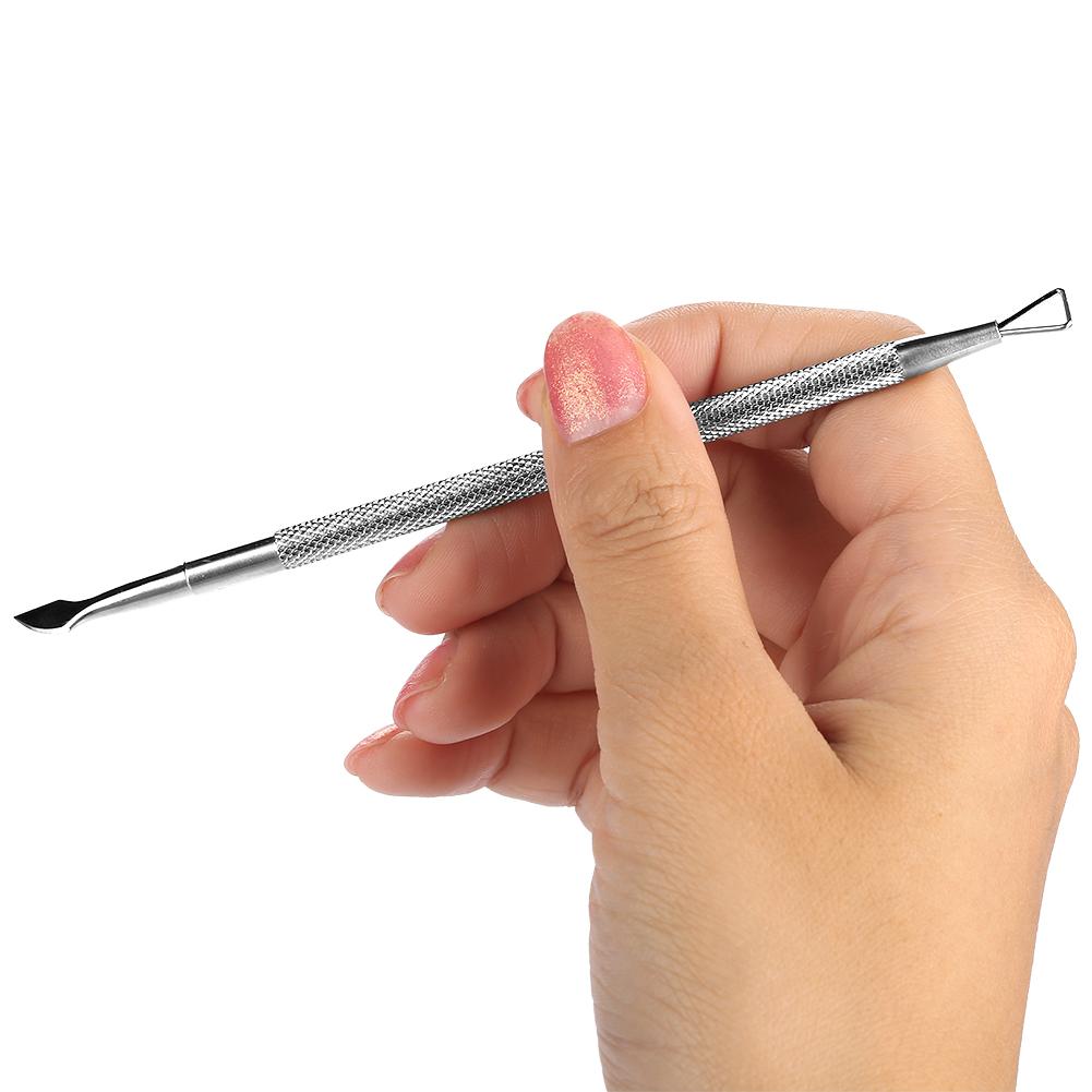 Professsional Stainless Steel Double head Nail Cuticle Pusher Nail Polish Gel Scraper Peeler