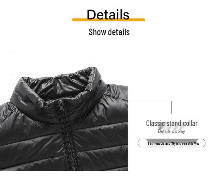 Herren Leichte Ultraleichte Winddichte Daunenjacke - Übergröße, Warm, Sportlich, Lässige Oberbekleidung für Frühling, Herbst, Frühwinter