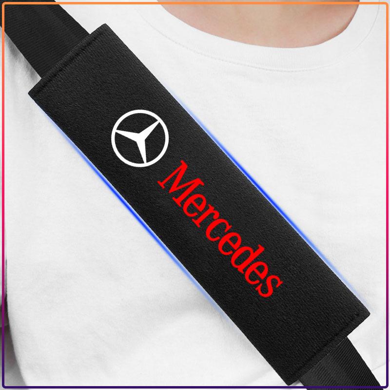 AABIF1 2Pcs Cotton Car Seat Belt Shoulder Cover Pads Guard Protector For Mercedes Benz GLE63 CLS63 GLC63 W204 W205 C63 W212 W213 E63