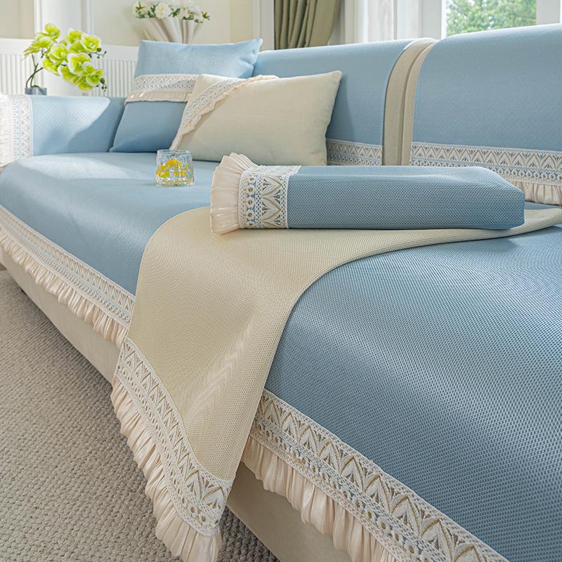 Summer Cool Sofa Cushion Summer  New Cold Combination Sofa Universal Straight Row Seat Cushion Cover Towel