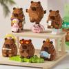 Cute Capybara Building Block Set Desktop Decor Model Cartoon Animals Guinea Pig Ornaments Capybara Block DIY Toys Birthday Gift