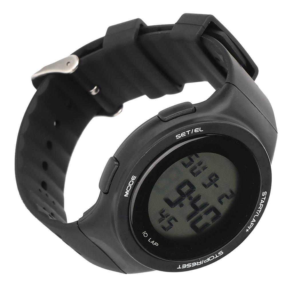Men Sport Watch Waterproof Shockproof Multifunctional Noctilucence Black with Large Screen EL Light