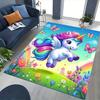 1pc Unicorn Rainbow Butterfly Chair Mat - Anime Cartoon Design, Non-Slip Carpet for Office and Home Decor, Suitable for All Seasons.H098