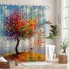 Colorful Tree of Life Waterproof Mildew-Resistant Shower Curtain - Artistic Design for a Vibrant Bathroom Décor Experience