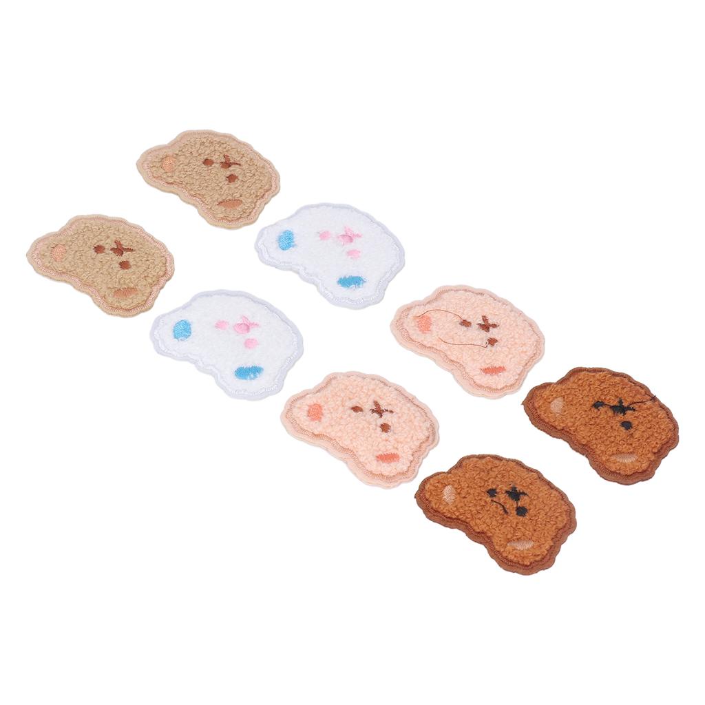 8pcs Bear Patch Cute Bear Pattern Easy Iron Cartoon Patches DIY Craft Bear Iron On Patches for Dress Package