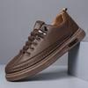 2025 New Men's Business Leather Shoes Lightweight Wear-resistant Soft Soled Mens Casual Boards Shoes Fashion Breathable Sneakers