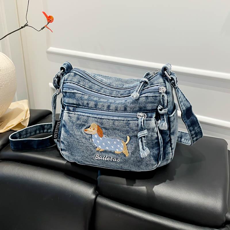 Denim Shoulder Bag Women's Large Capacity Commuter Student Crossbody Bag