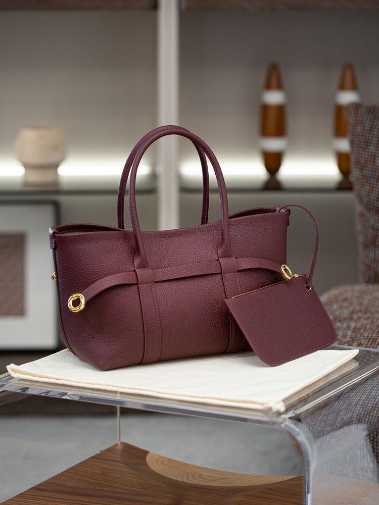 Premium Retro Tote Bag Large Capacity Splicing Leather Women's Bag Tote Bag Commuter Fashion Versatile Handbag