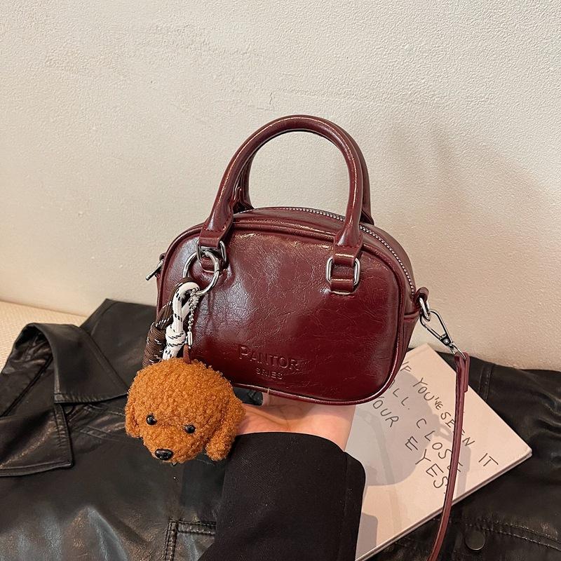 

Stylish simple bag casual niche Maillard portable retro versatile high-end messenger women s bag бордовый