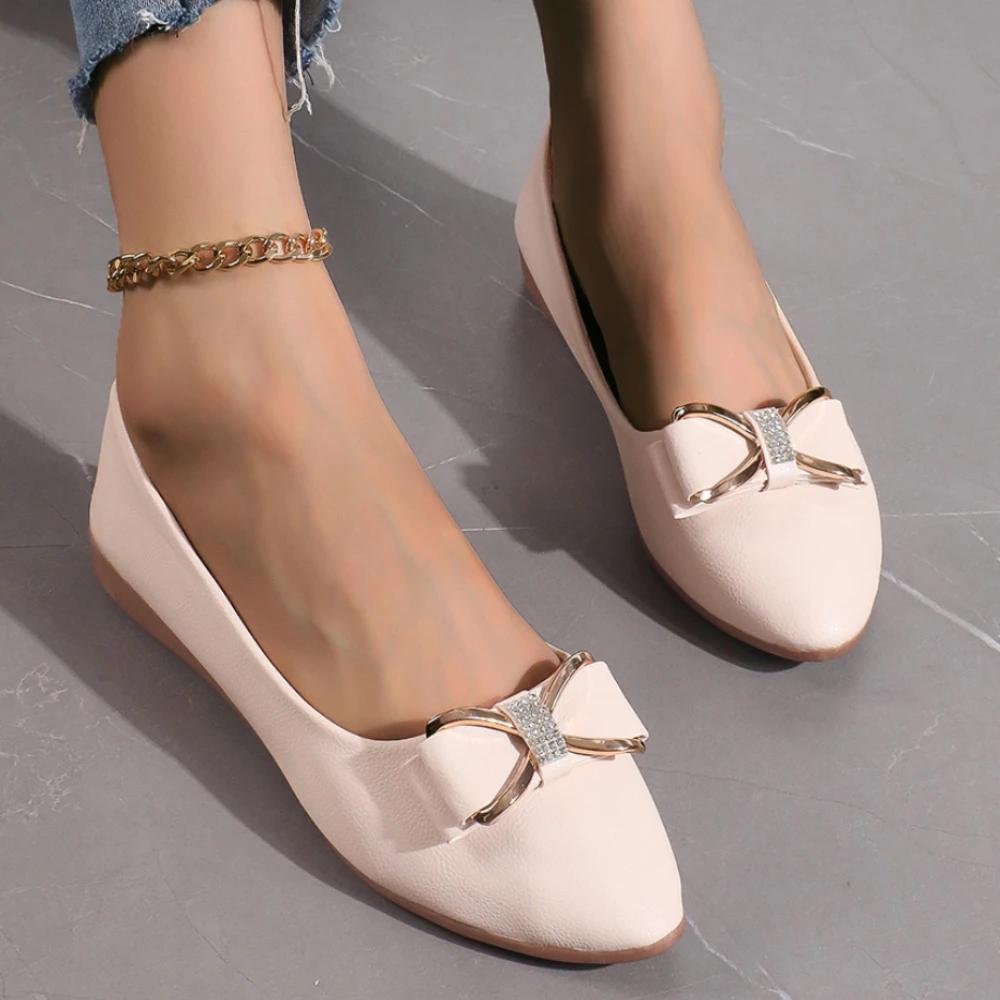 Shoes for Women Loafers Butterfly-Knot Breathable Slip on Shallow Flats Luxury Shoes Elegant Office Women Shoes Zapatos De Mujer