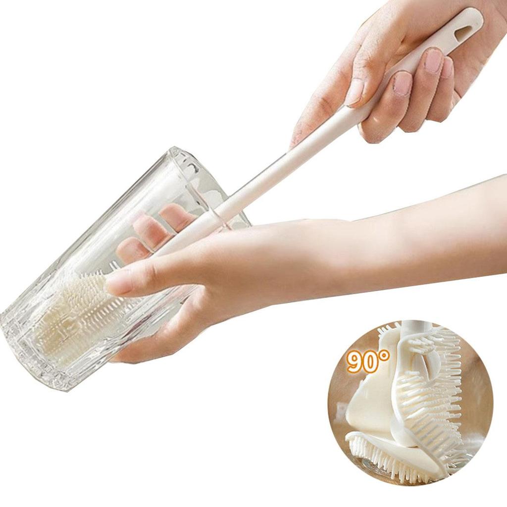 Silicone Bottle Brush Cup Brush Cup Scrubber Glass Cleaner Kitchen Cleaning Tool Long Handle Drink Wineglass Bottle Glass Cup Cleaning Brush
