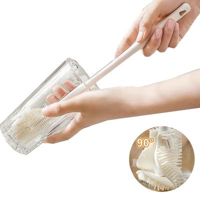 Silikon Flaschenbürste Tassenbürste Tassenreiniger Glasreiniger Küchenreinigungswerkzeug Langer Griff Getränke Weinglas Flasche Glas Tasse Reinigungsbürste