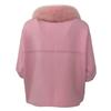 OFTBUY 2024 Herbst Winter Echt Fuchs Waschbär Pelz Kragen Mantel Gestrickte Pullover Frauen Kurzarm Jacke Dicke Warme