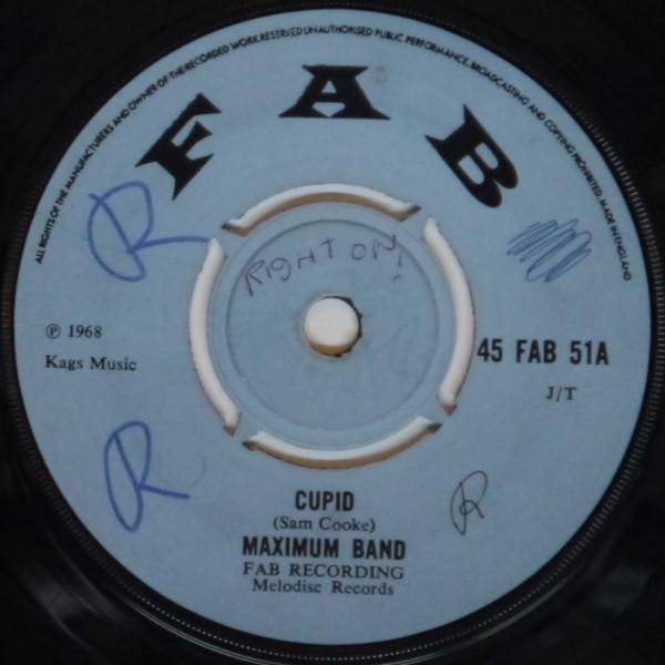 

7inch Record MAXIMUM BAND - Cupid FAB51 Fab 1968 UK Reggae, Ska & Dub Used