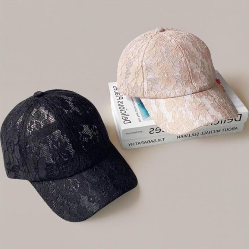 Lovely Floral Embroidered Lace Baseball Cap for Women