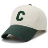 C-letter Embroidered Dual Color Baseball Cap for Women's Fashion Summer Adjustable Sun Hat Outdoor Unisex Travel Denim Hat