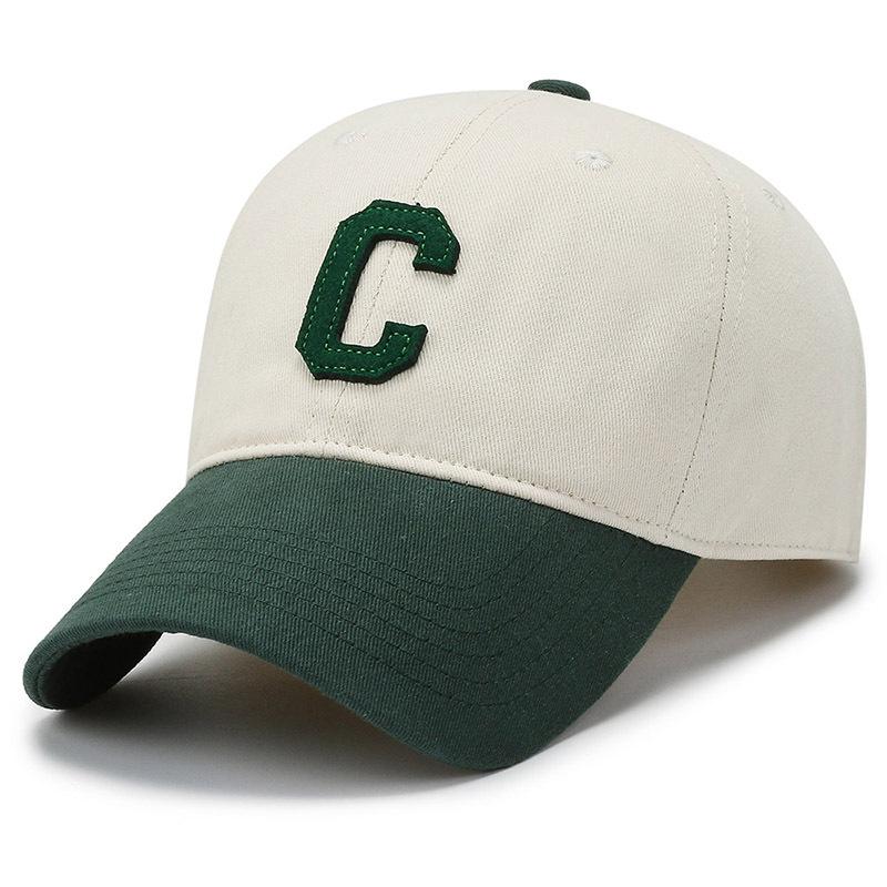 C-letter Embroidered Dual Color Baseball Cap for Women's Fashion Summer Adjustable Sun Hat Outdoor Unisex Travel Denim Hat