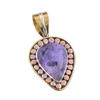 Natural Charoite Gemstone 925 Solid Sterling Silver Two Tone Pendant 1.50" A9m73